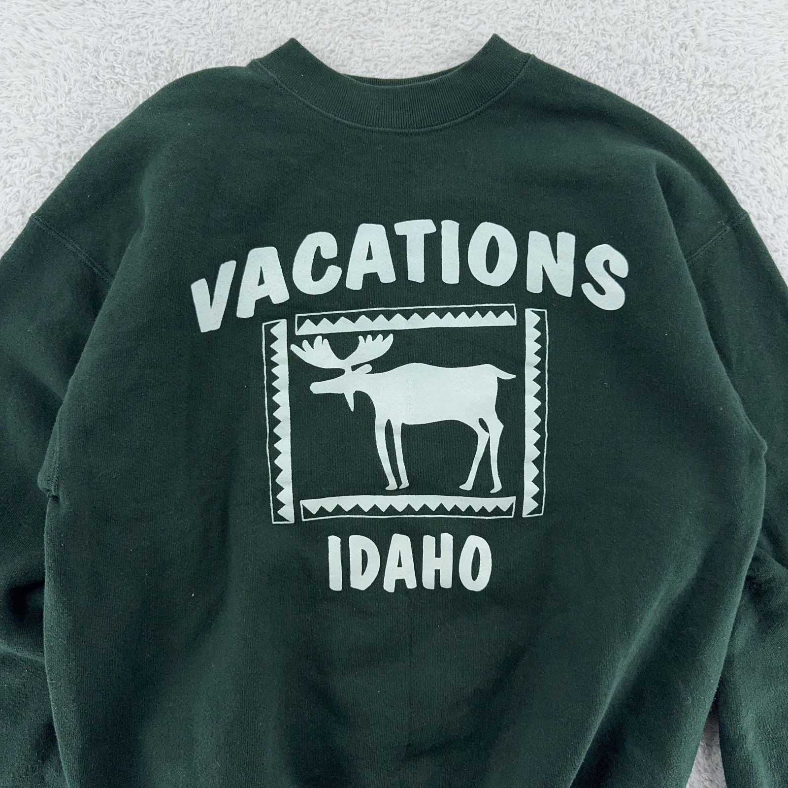 Vintage Idaho Moose Vacations Sweatshirt Boxy Medium Usa 90s Crewneck